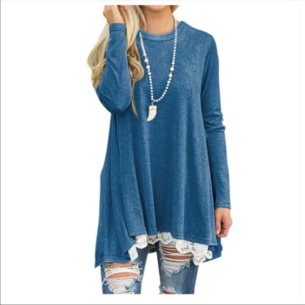 Blue Long Sleeve Tunic - Picture 3 of 6